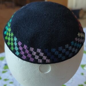 Hand Crafted Multicolor Checkered Men's Hat